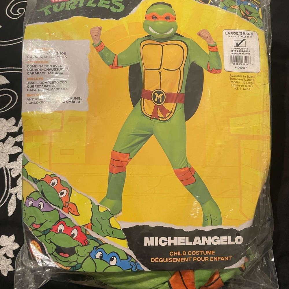 Michelangelo Green and Orange Kids Costume
